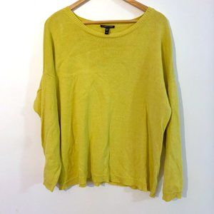 Eileen Fisher - Crewneck Sweater - 100% Cotton - Chartreuse Yellow